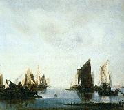 Jan van de Cappelle Seascape with Sailing Boats Sweden oil painting artist